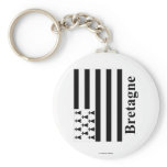 Brittany Flag with Name in French Key Chain