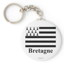 Brittany Flag with Name in French Keychains