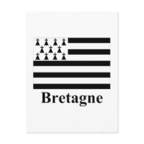 Brittany Flag with Name in French Postcard