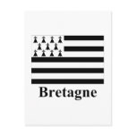 Brittany Flag with Name in French Postcard