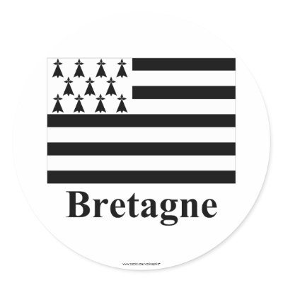 Brittany Flag with Name in French Stickers by Vexillophile