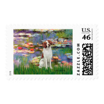 Brittany Spaniel 3 - Lilies 2 Stamp