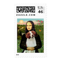 Brittany Spaniel 3 - Mona Lisa Postage Stamp