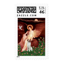 Brittany Spaniel 3b - Seated Angel Stamps