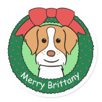 Brittany Spaniel Christmas stickers by dogcartoons Brittany Spaniel Christmas stickers