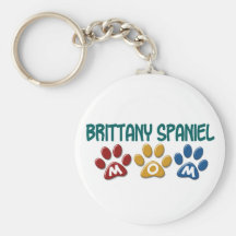 BRITTANY SPANIEL MOM Paw Print 1 Key Chain