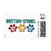 BRITTANY SPANIEL MOM Paw Print 1 Postage