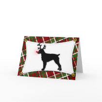 Brittany Spaniel Reindeer Christmas Card