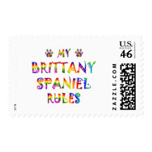 Brittany Spaniel Rules Fun Stamp