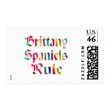 BRITTANY SPANIELS RULE POSTAGE STAMPS