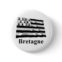 Brittany Waving Flag with Name in French buttons by Vexillophile Brittany Waving Flag with Name in French buttons