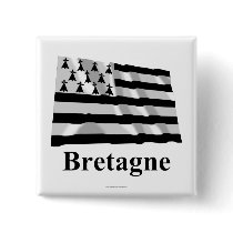 Brittany Waving Flag with Name in French buttons by Vexillophile Brittany Waving Flag with Name in French buttons