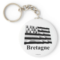 Brittany Waving Flag with Name in French Key Chains