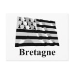 Brittany Waving Flag with Name in French Post Card