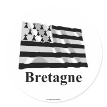 Brittany Waving Flag with Name in French stickers