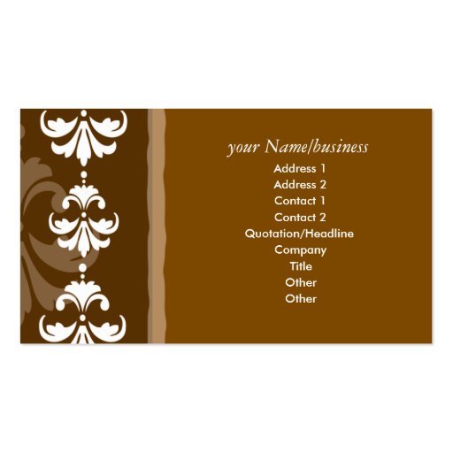 Brn damask Business card