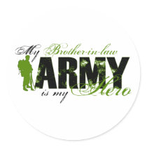 Bro-in-law Hero 3 - ARMY Round Sticker