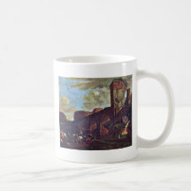 Broad River With Arch Bridge By Asselijn Jan Coffee Mugs
