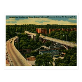 Broad St. Viaduct, Mt. Vernon NY Vintage Postcard