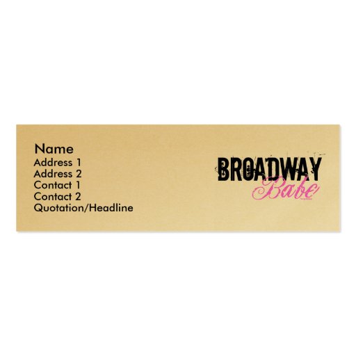 Broadway Babe Business Card Templates (front side)