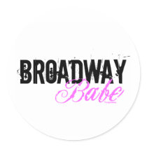 Broadway Babe Round Stickers