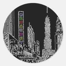 Broadway Bound Round Sticker