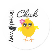 Broadway Chick Round Stickers