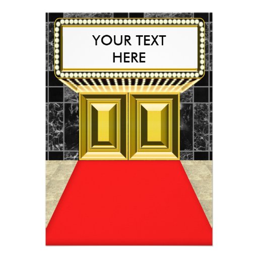 Broadway Lights Marquee Customizable Blank Back Custom Invitation