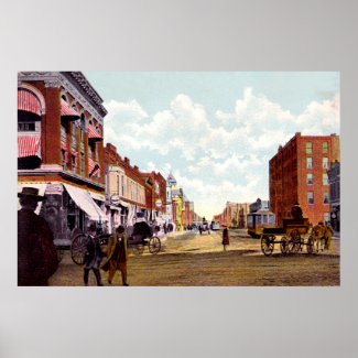 Broadway looking North, Oklahoma City, Oklahoma print