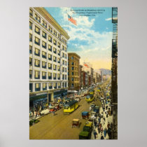 Broadway, Los Angeles 1916 Vintage Print