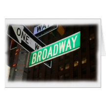 Broadway Street Sign Greeting Card
