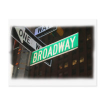 Broadway Street Sign Post Card