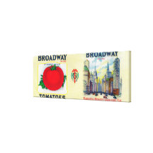 Broadway Tomato LabelSt. Louis, MO Gallery Wrapped Canvas