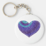 Brocade Heart Keychains