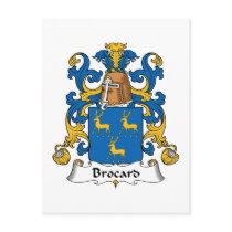 Brocard Family Crest postcards by coatsofarms Brocard Family Crest postcards