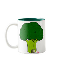 Broccoli House & the Pink Bunny Doodle Art Mug mugs