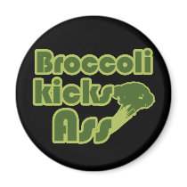 Broccoli Kick Ass Funny Vegan Fridge Magnets