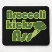 Broccoli Kick Ass Funny Vegan mousepads