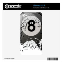 Broken and Cracked 8 Ball Iphone 4 Skins