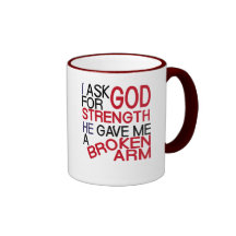 Broken arm form god mug