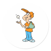 Broken Arm Player Round Sticker