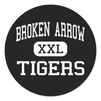 Broken Arrow - Tigers - High - Broken Arrow Round Stickers by customteamsportswear