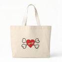 broken bandage heart Skull and Crossbones bags