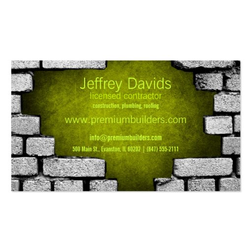 broken brick wall construction business card (back side)