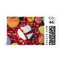 Broken Candy Heart Postage Stamp