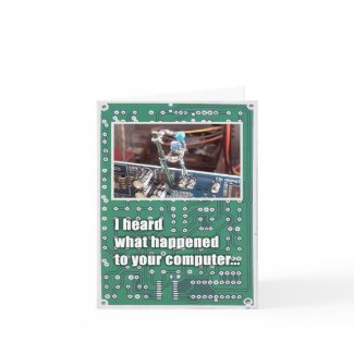 Broken Computer Sympathy Card (Our Thoughts) card