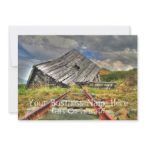 Broken-Down Cabin; Gift Certificate Custom Invites