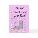 Broken Foot Get Well Soon Funny Paper Card by icansketchu Broken Foot Get Well Soon Funny Paper Card