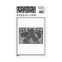Broken Glass Hockey Goalie Postage Stamp