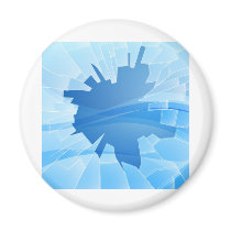 Broken glass illustration fridge magnet
